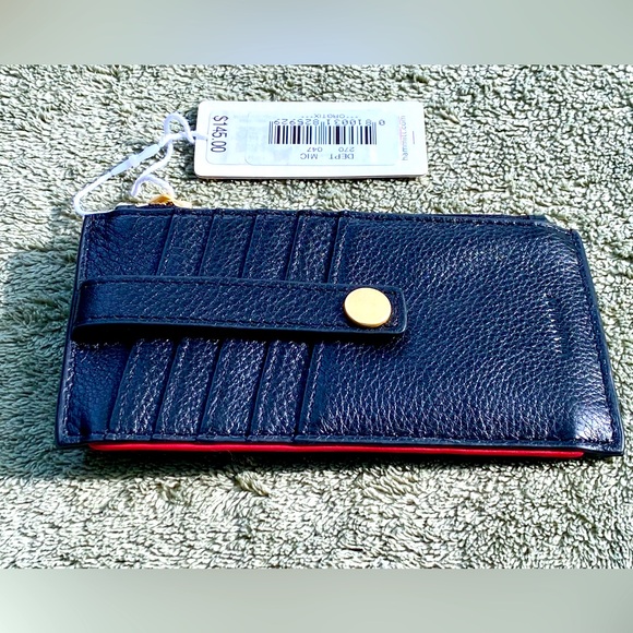 New Hammitt Black Leather 219 West Card Wallet Burnished Gold HW - Picture 4 of 5